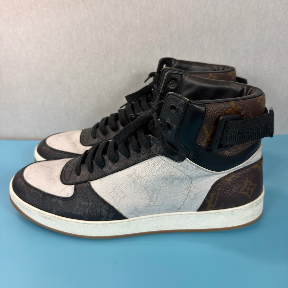 Louis Vuitton MS0210 Black, White & Brown High-Top Sneakers